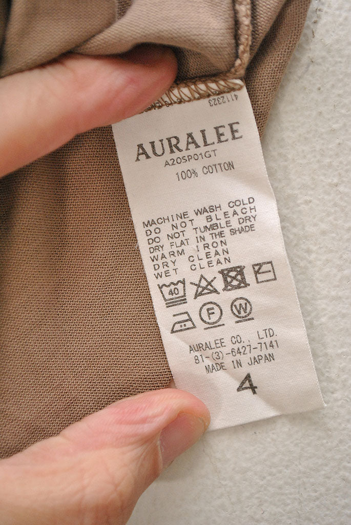 AURALEE LUSTER PLAITING L/S TEE