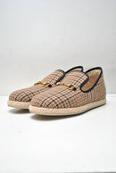 GUCCI Check felt espadrille slippers