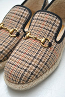 GUCCI Check felt espadrille slippers