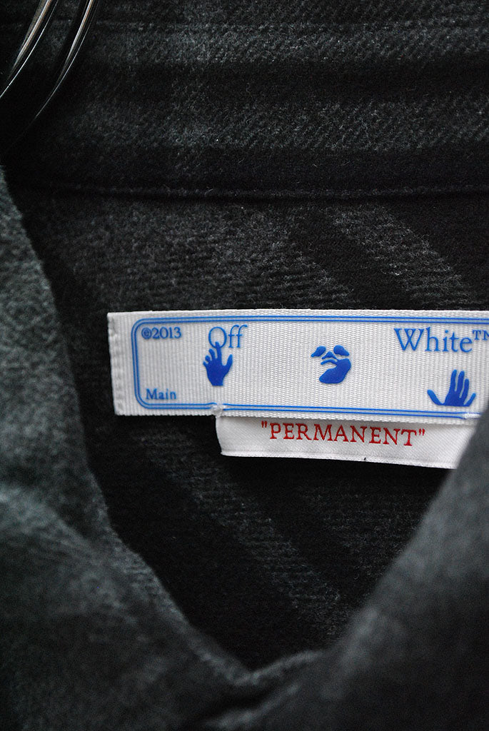 OFF-WHITE GRAY ARROWS FLANNEL SHIRT