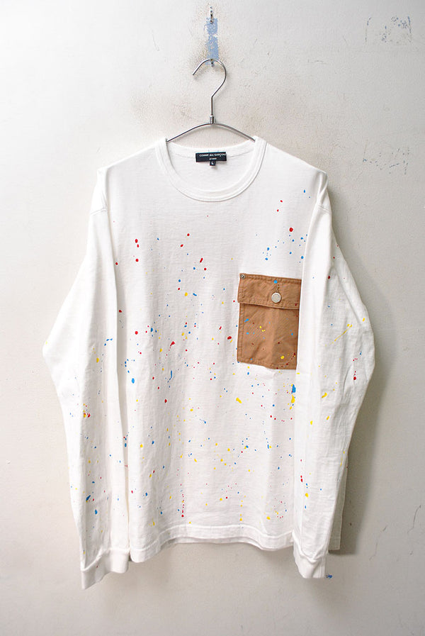 COMME des GARCONS HOMME ペンキ加工ポケットTシャツ