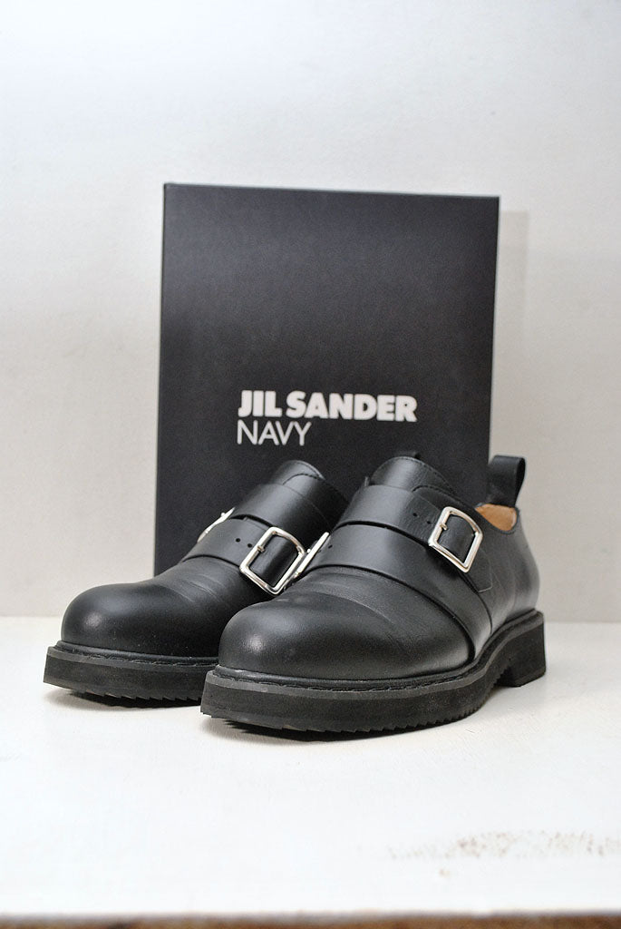 JIL SANDER NAVY ダブルストラップシューズ