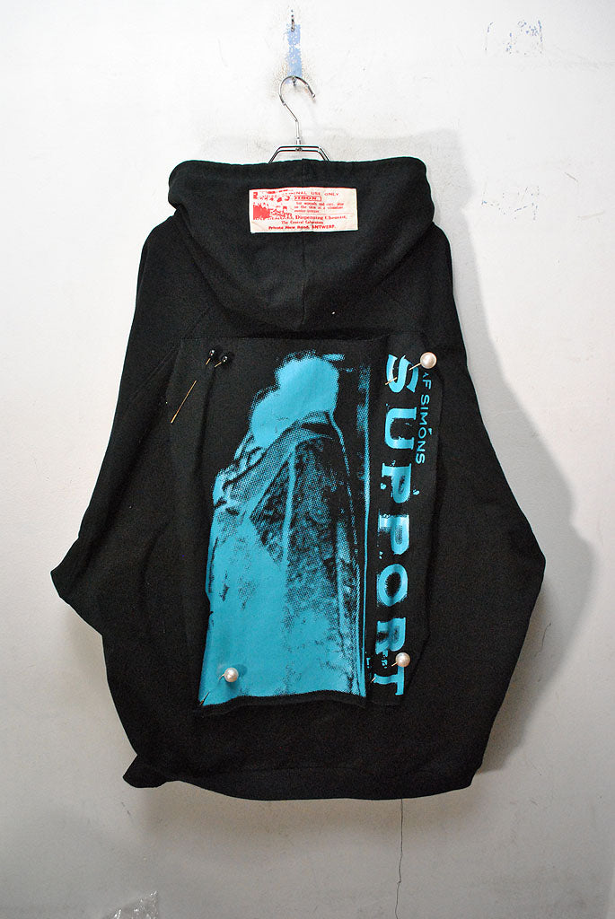 RAF SIMONS OVERSIZED HOODIE WITH PATCHES AND PINS