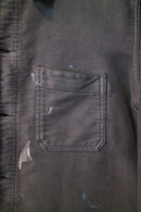 French Vintage Black Moleskin Jacket