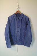 60's French Vintage Adolphe Lafont Ink Blue Moleskin Jacket
