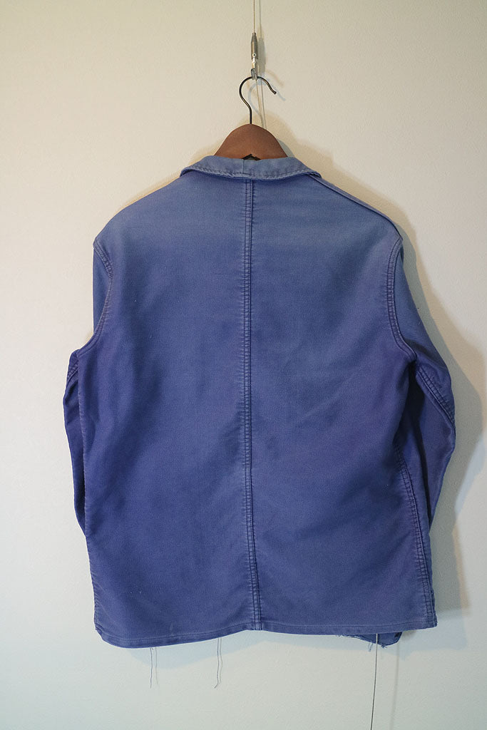60's French Vintage Adolphe Lafont Ink Blue Moleskin Jacket