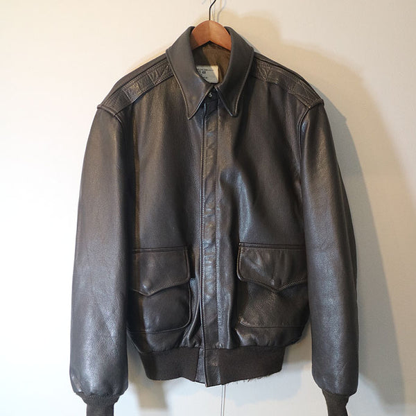 【00s/Cooper】USA製 A-2 レザー フライトジャケット d906 80年代 USA製 COOPER クーパー A-2タイプ ゴートスキン ミリタリー