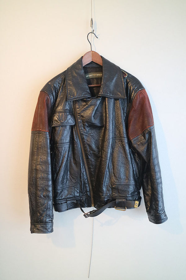 ARMANI COLLEZIONI アルマーニ　ライダースジャケット 新品 幻 稀少 ARMANI COLLEZIONI アルマーニ ラムナッパレザー